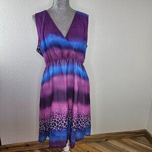 Rose Gal Ombre Leopard Print Dress Size 1X